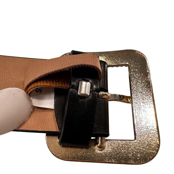 Statement Rhinestone Belt Square Buckle Women Black - Picture 4 of 12